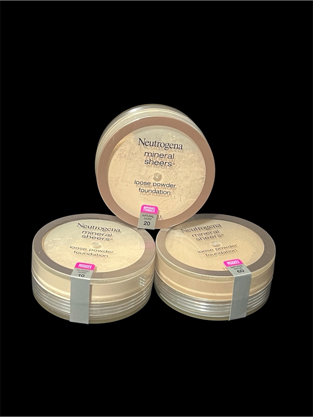 Neutrogena Mineral Sheers Loose Powder Foundation -Beige/Tan Shades x3 #10,20,60